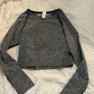 Victoria’s Secret PINK Seamless Gray Crop Top L Large NWT NEW